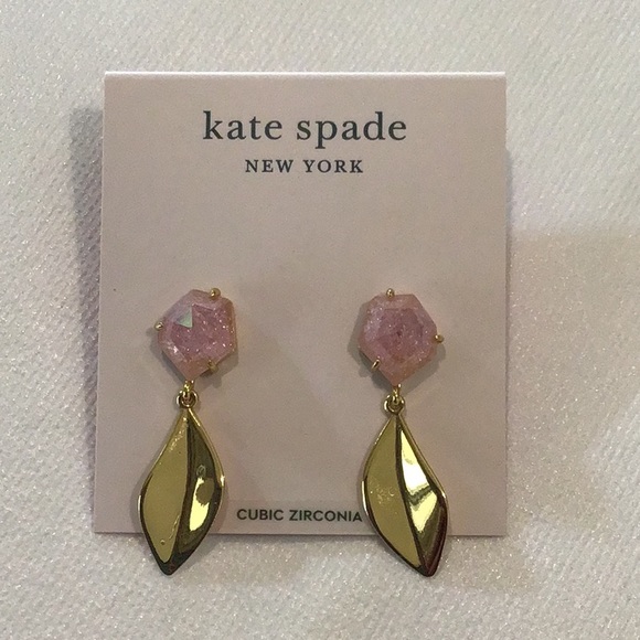 Kate Spade Pink Floral Facet Drop Earrings - Picture 2 of 4